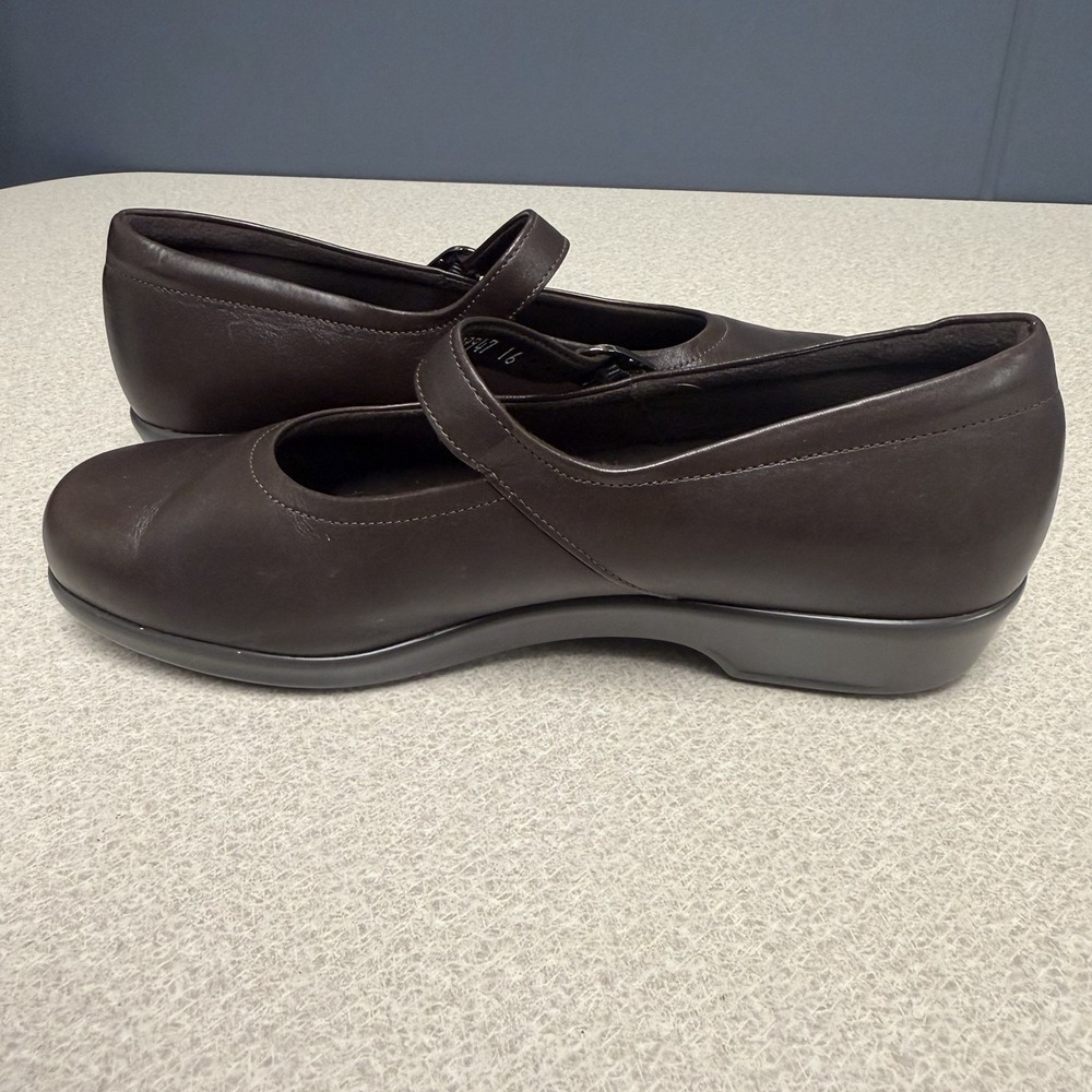 SAS MARIA Mary Jane Women's Size 8.5 W Wide Dark Brown Leather Comfort Shoes - Picture 4 of 11